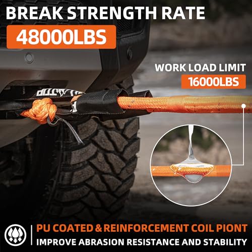 Kinetic Rope Kit (1"x30' (Orange Reflective) + 2pcs Soft Shackle)