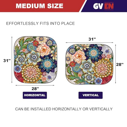 Windshield Sun Shade for Car 2 (Florals / Medium)