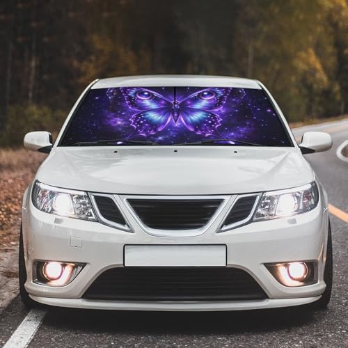 Butterfly Eye Car Windshield Sun Shade Umbrella Sunshade Block UV Rays Sun Visor Protector Auto Windshield Sunshade to Keep Vehicle Cool for Cars Trucks & Suvs 57 X 30 in (57'' X 30'' / JSDK-56A)