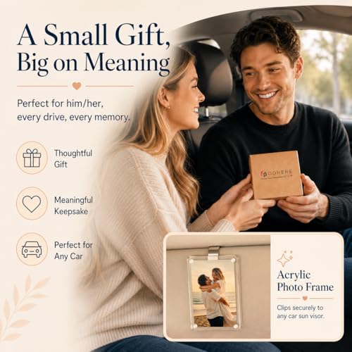 Gift for Boyfriend Husband Girlfriend Dad Car Decorations Interior Picture Holder (2PC)