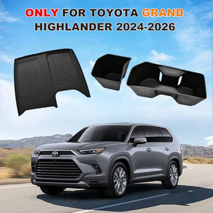 Cup Holder Insert & Wireless Charging Mat for Toyota Grand Highlander (For Grand Highlander 2024-2026 2pcs)
