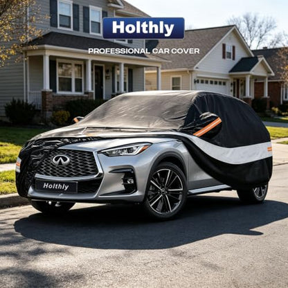 10 Layers SUV Car Cover Custom Fit for Infiniti QX50 QX55 (Black Gray / Custom Fit for Infiniti QX55)