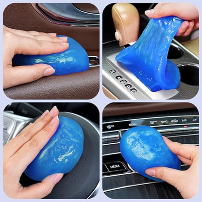 Car Cleaning Gel Car Cleaning Putty Car Putty Car Interior Cleaner Car Slime Car Detailing Kit Car Accessories Gifts for Men Women Stocking Stuffers Blue (Blue)