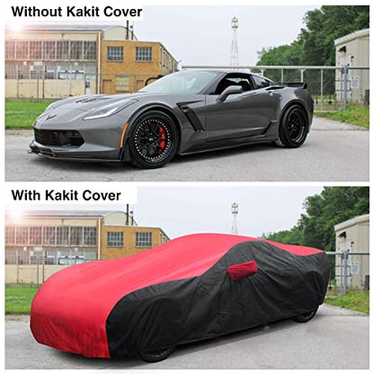 Waterproof Car Cover Custom for Chevy Corvette 2014 (Red Black / Corvette C7)