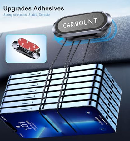 2 Pack】 Magnetic Phone Holder for Car【Super Magnets】Carmount 2.0 Magnetic phone Mount【360°Rotation】Universal Dashboard Cell Phone Holders for Your Car Phone Mount for Car Mount for iPhone & All Car