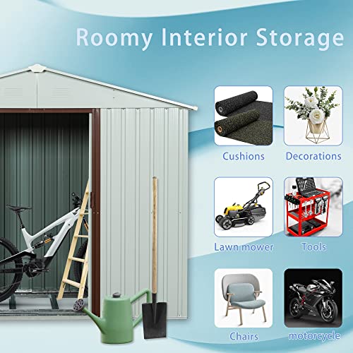 4x8 FT Outdoor Storage Shed (4x8 FT/No Window / White)