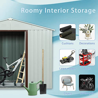 4x8 FT Outdoor Storage Shed (4x8 FT/No Window / White)