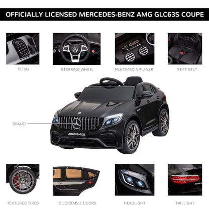 12V Toddler Ride On Car Mercedes Benz AMG GLC63S Coupe 2 Speed Black (Black)