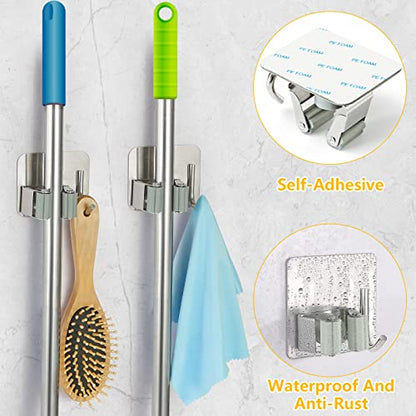 Stainless Steel Broom Holder (Silver)