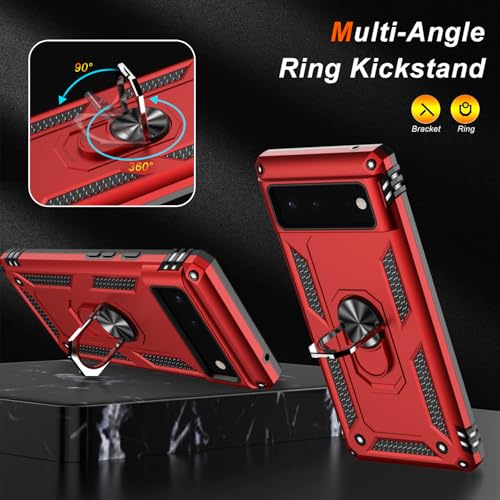 for Google Pixel 6 Case with Screen Protector (Red / Google Pixel 6)