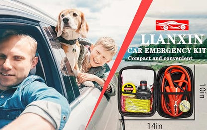Emergency Car Kit with Jumper Cables Headlamp Car Safety Kits Pale (pale)