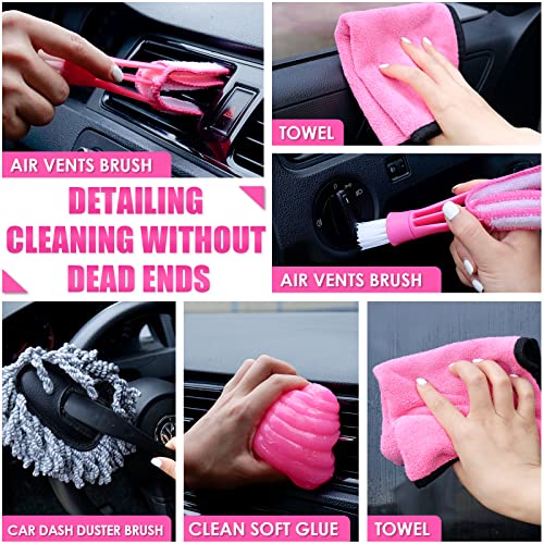 17pcs Car Cleaning Kit (Pink / 17PCS)