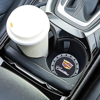 Car Cup Holder Coaster for Cadillac Escalade CT4 CT5 CT6 ATS CTS SRX XT5 Recessed Silicone Cupholder Coaster Interior Accessories 2.75in 2Pack (Gray-02)