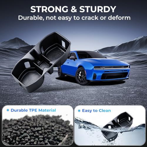 Center Console Cup Holder Inserts for Dodge Charger 2026 2025 2024 (Fit for 2024-2026 Charger)