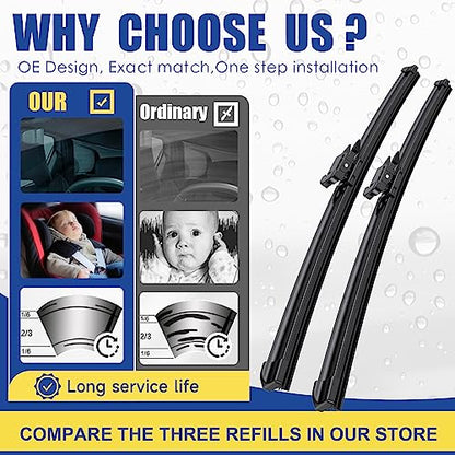 3 Wipers Replacement for 2012 (26"+15"+11" / Pinch Tab)
