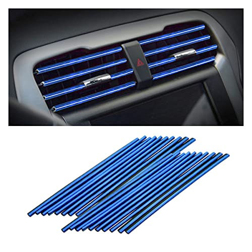 20PCS Waterproof Bendable Car Air Vent Trim Strips (Ice Blue)