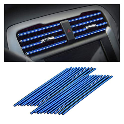 20PCS Waterproof Bendable Car Air Vent Trim Strips (Ice Blue)