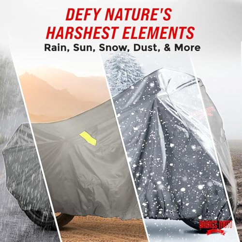Waterproof Motorcycle Cover Street & Sport Bikes (Light Gray / [S] 86"L x 36"W x 50"H)