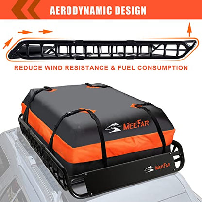 Roof Rack Rooftop Cargo Carrier Basket 51"*36"*5"+Waterproof Bag 15 Cu.Ft (51"*36"*5")