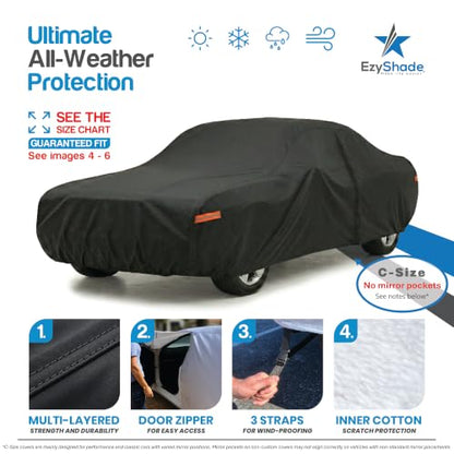 Sports Car Cover Waterproof All Weather. See Size (Black / C0 - see Vehicle Size Chart)