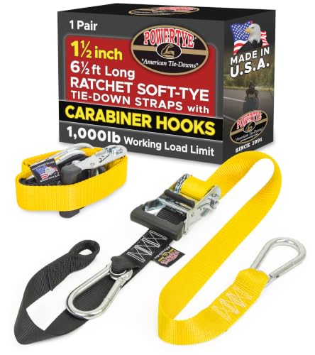 1.5 inch x 6.5ft Ratchet Straps w (6.5 ft / Yellow)