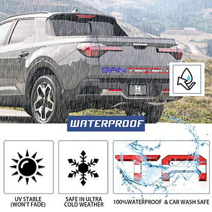 Tailgate Inserts Letters Compatible for 2022 2023 2024 2025 Santa Cruz 3D Raised & Strong Adhesive Decals Letters Rear Emblem Decal Sticker Compatible for Santa Cruz Accessories (American Flag)