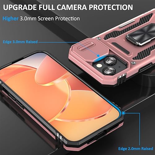 Heavy Duty Case for iPhone 15 Plus with Stand (★ iPhone 15 Plus 【6.7 inches】 / Rose Gold)