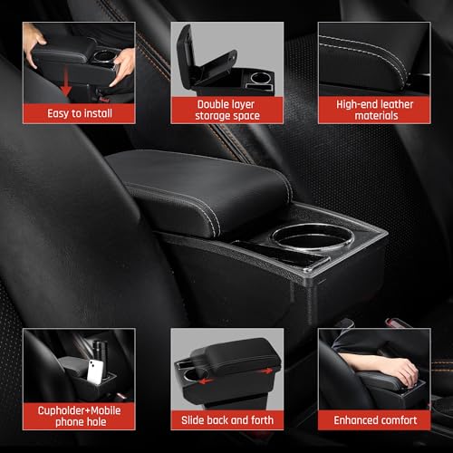 Armrest Box for Toyota Hilux Accessories (White Thread)