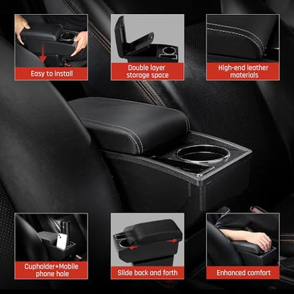 Armrest Box for Toyota Hilux Accessories (White Thread)