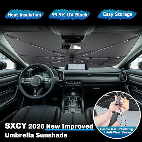 for 2023 2025 2026 Mazda CX50 Windshield Umbrella Sunshade [Easier Foldable] for 2025 2026 Mazda CX50 Accessories 2024 CX50 Sunshade Umbrella for 2025 2026 CX50 Windshield Sun Shade Umbrella (2023 2024 2025 2026 Mazda CX50(Umbrella))