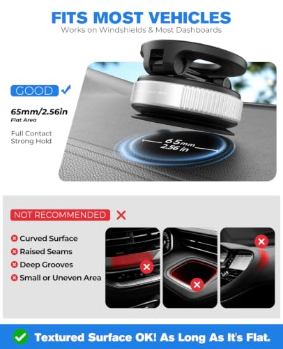 Magnetic Car Phone Holder for MagSafe (Silver)