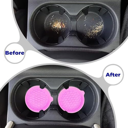 4 PCS Car Cup Coasters (Pink*4pcs / No Diamonds)