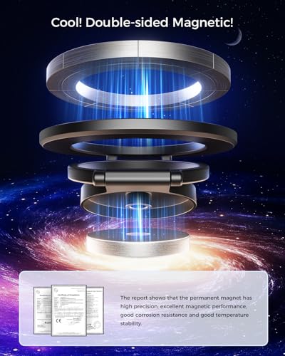 Dual Magnetic Phone Ring Holder (BK-Screw Hole)