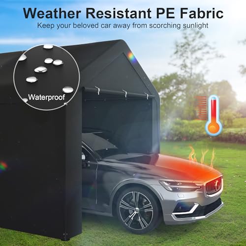 Carport 10x20 Heavy Duty Portable Garage w (Black)