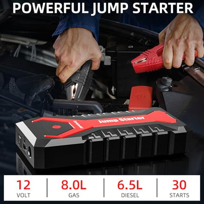5000A 80.66Wh Portable Car Jump Starter (Red)