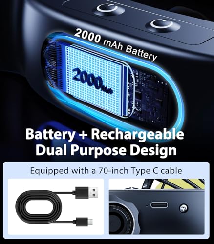 Long Arm Dual Head Car Cooling Fans for Back Seat for Kids (Battery Powered-Long Arm)
