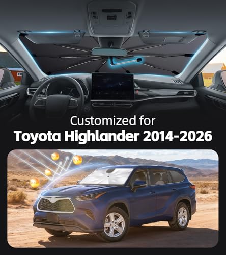 Windshield Sun Shade for Toyota Highlander 2014 (Fit for Toyota Highlander 2014-2026)