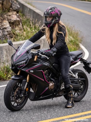 DOT Approved Modular Motorcycle Full Face Helmets Butterfly Pink (Butterfly Pink / XX-Large)