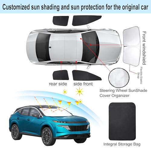 Window Shades for Nissan Murano 2025 2026 Accessories Car Side Full Windows Rear Windshield Sun Shade Sun UV Rays & Privacy Protection for Camping 5PCS (for Nissan Murano 2025 2026)