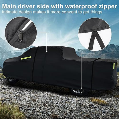 Truck Cover for Silverado 2500 3500 HD Crew cab Short Bed 6.6ft Windproof (Black / for 2000-2022 Silverado 2500 3500HD)