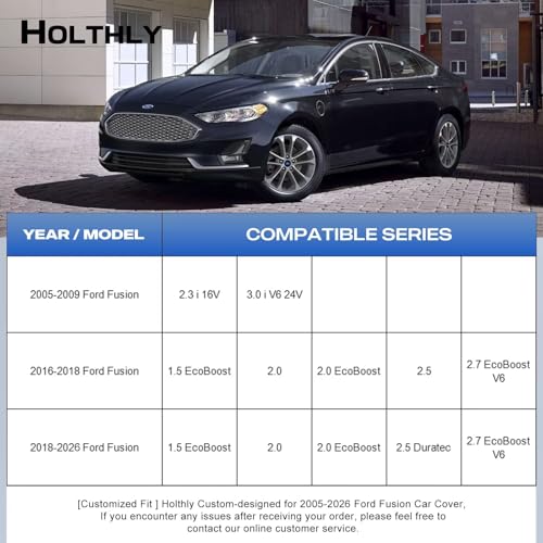 10 Layers Sedan Car Cover Custom Fit for Ford Fusion (Black Gray / Custom Fit for Ford Fusion)