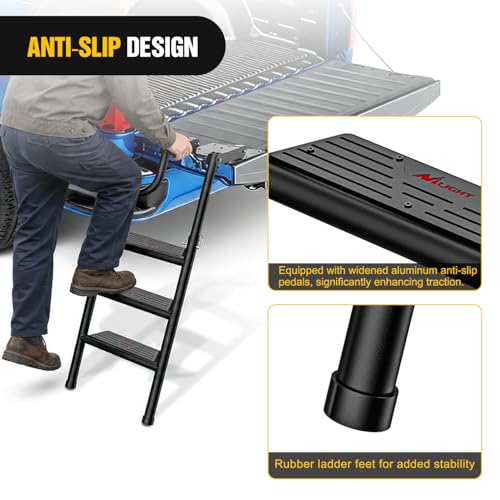 Universal Foldable Pickup Truck Tailgate Ladder (Round Pipe Foldable Truck Tailgate Ladder)