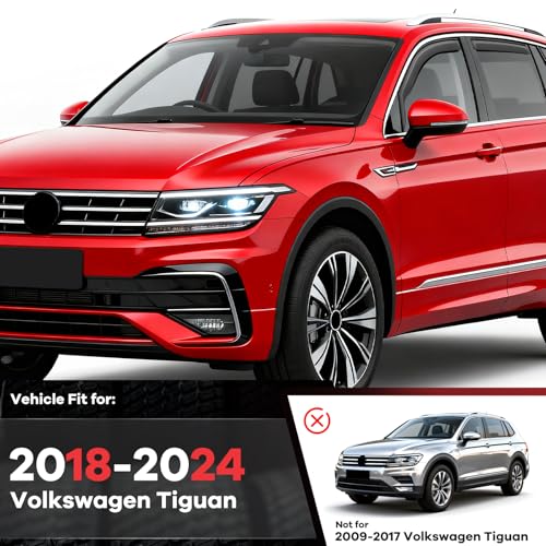 4pcs in Channel Window Rain Guards Fit for Volkswagen Tiguan 2018 (For 2018-2024 Tiguan)