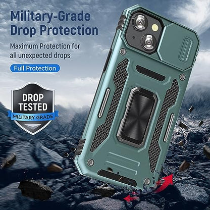 Alpine Green Phone Case for i Phone 15 Plus Case with Camera Cover (★ iPhone 15 Plus 【6.7 inches】 / Alpine Green)