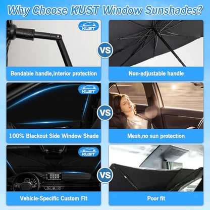 Windshield Sun Shade Umbrella for Honda CR (5-Piece Set | Fits Honda CRV 2023-2026)
