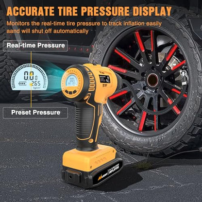 Cordless Tire Inflator 150PSI 20V (Ac/DC Handheld Tire Inflator)