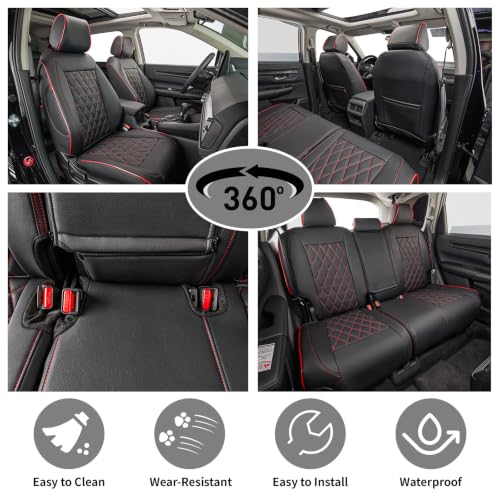 Custom Seat Covers for KIA Sportage LX 2023 (Black with Red Piping / 2023-2026 Sportage LX (No Hybrid ))