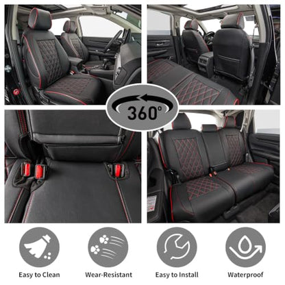 Custom Seat Covers for KIA Sportage LX 2023 (Black with Red Piping / 2023-2026 Sportage LX (No Hybrid ))