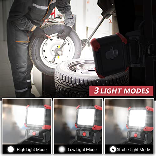 LED Rechargeable Work Light with Clamp (Black 2Pack)