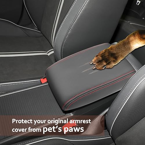 for 2020 2024 Volkswagen Golf Center Console Cover 2023 2024 Golf Accessories Armrest Cover 2023 2024 Golf R Seat Box Cover 2020 (2020-2024 Golf Red Line)
